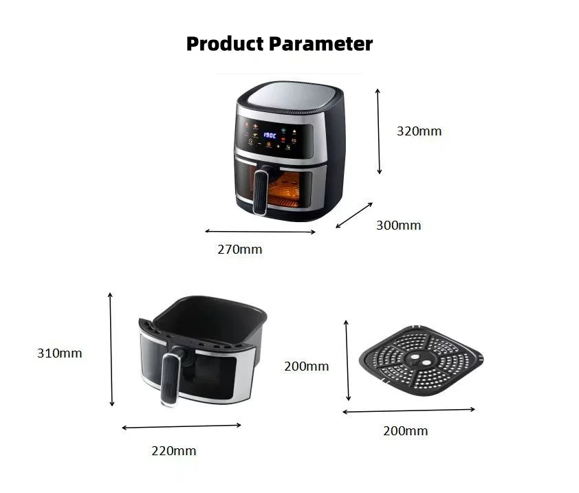 High Quality Visual 8L Large Capacity Pull-out Easy To Operate Household Electric Oil-free Air Fryer