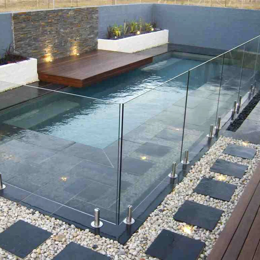 Stainless Steel Spigots Glass Fence Spigots Balcony Frame-less Stairs Glass Railing  Design