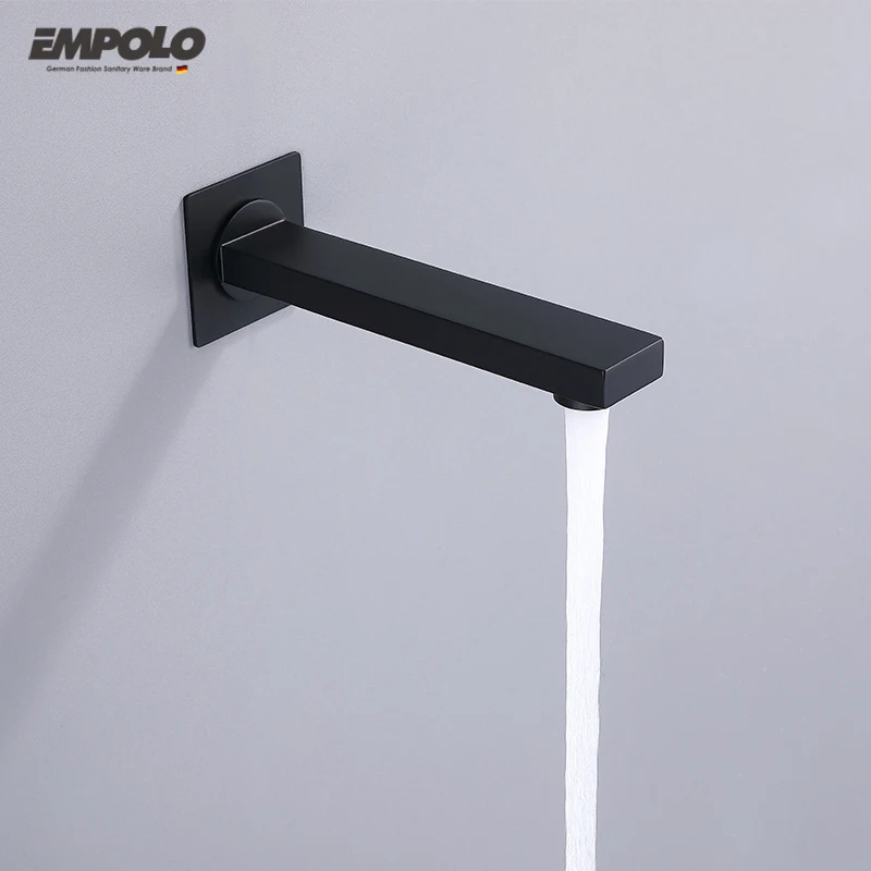 Empolo Black Bathroom Heads Shower System Bath & Shower Faucets Wall Mounted Rainfall Concealed Shower Mixer Faucet Set