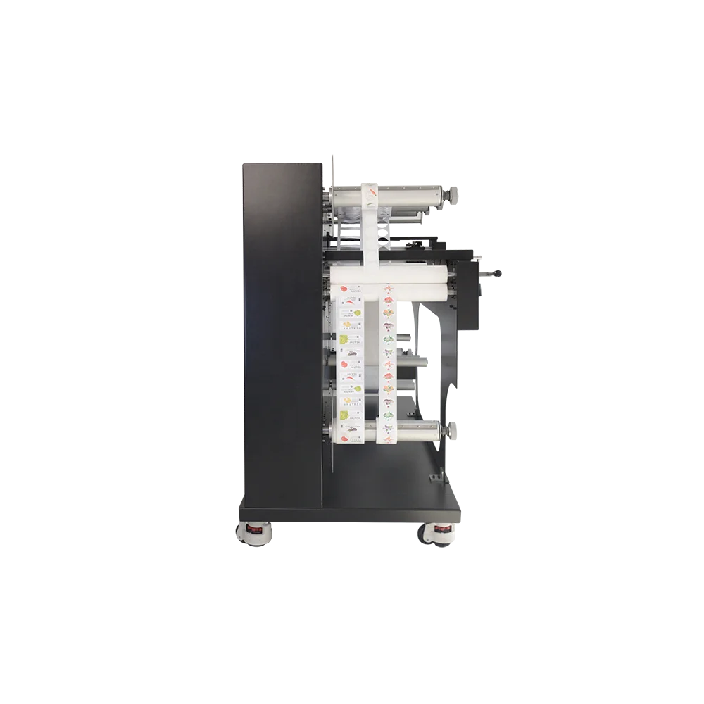 Automatic roll to roll digital die cut label Printing Laminating Rewinder Slitter All-in-One Label cutting machine
