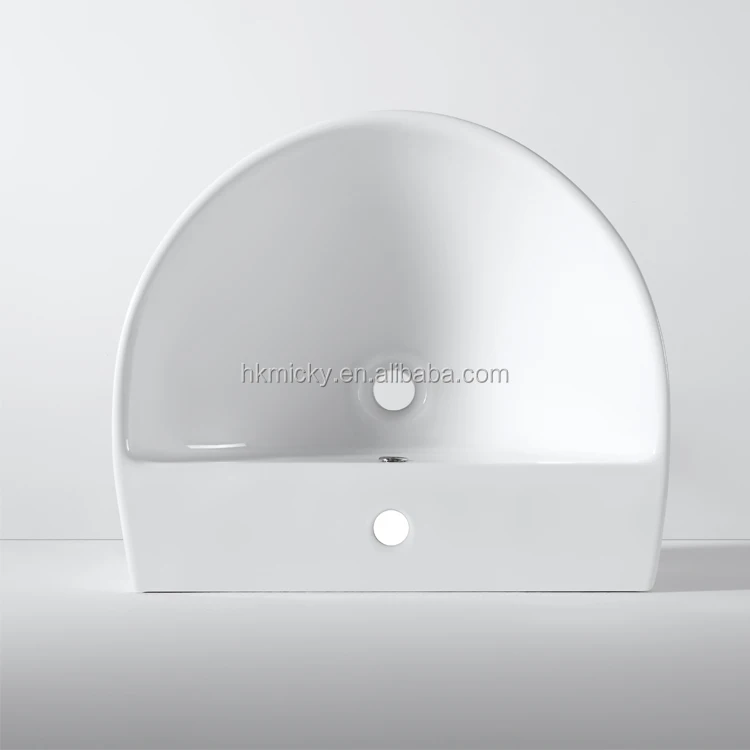 Porcelain wash basin semi pedestal wall hang sinks cheaper price basin with fixing screw