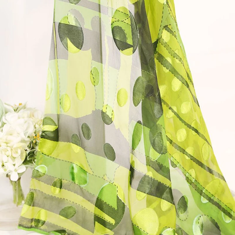 Various patterns on woven silk digital print burnout silk fabric in 100% silk