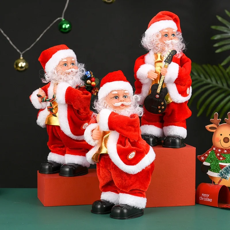 Electric Shaking Hip Christmas Gifts Doll Toys For Santa Claus Dolls Ornaments Christmas Decorations Kids Stuffed Plush Toys