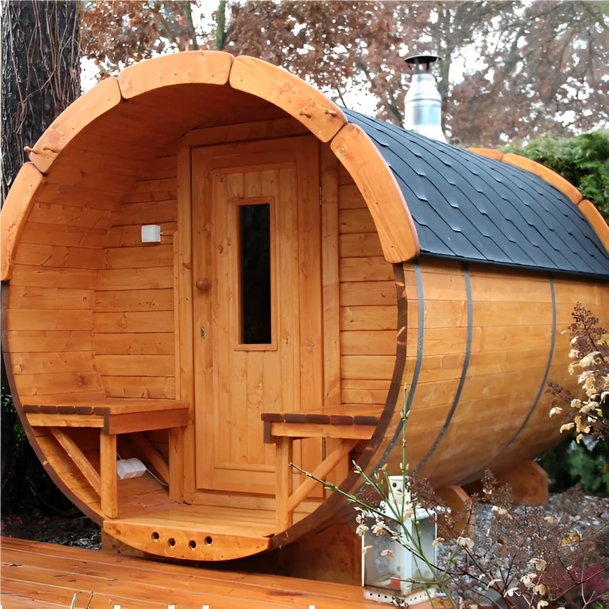 Customize The Cheapest 6 Person Outdoor Bucket Steam Sauna Room With Wood Stove Heater