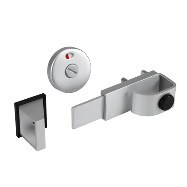 Modern Popular Design Toilet Door Lock Cubicle Hardware Alumminum SAA Slide Indicator Bolt Panddle Handle Lock Toilet Partition