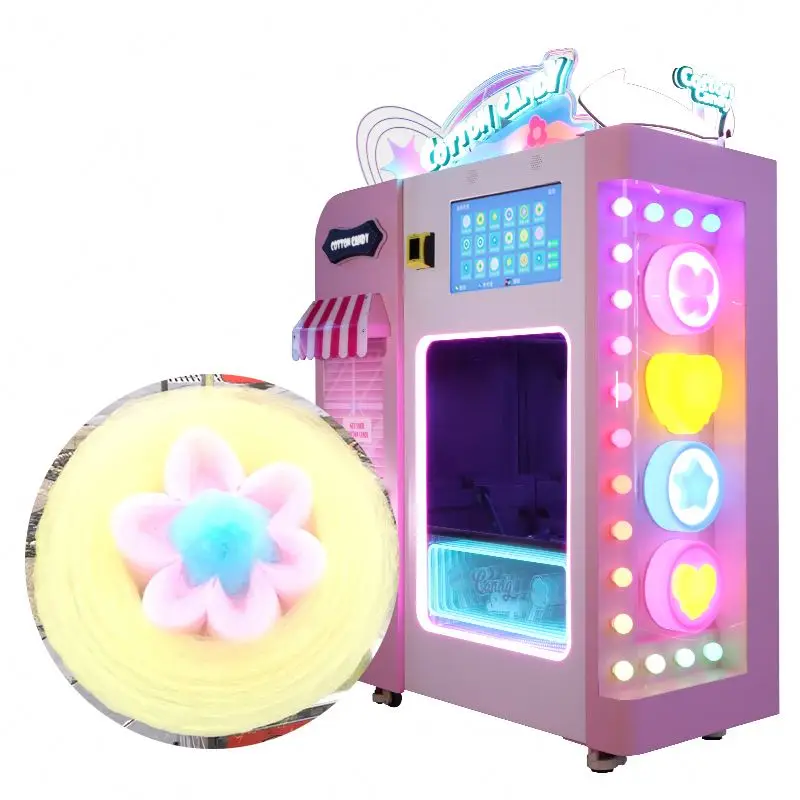 Electric Cotton Candy Maker Hot Air Heating Machine For Popper Cotton Candy Outdoor 10.1 Inch Touch Screen Equipment