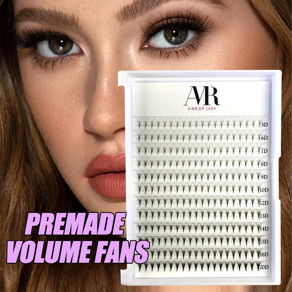 Wholesale Handmade Mix Length Line Promade Fans 3D-14D Loose Premade Volume Fans Pointy Base Eyelash Extensions