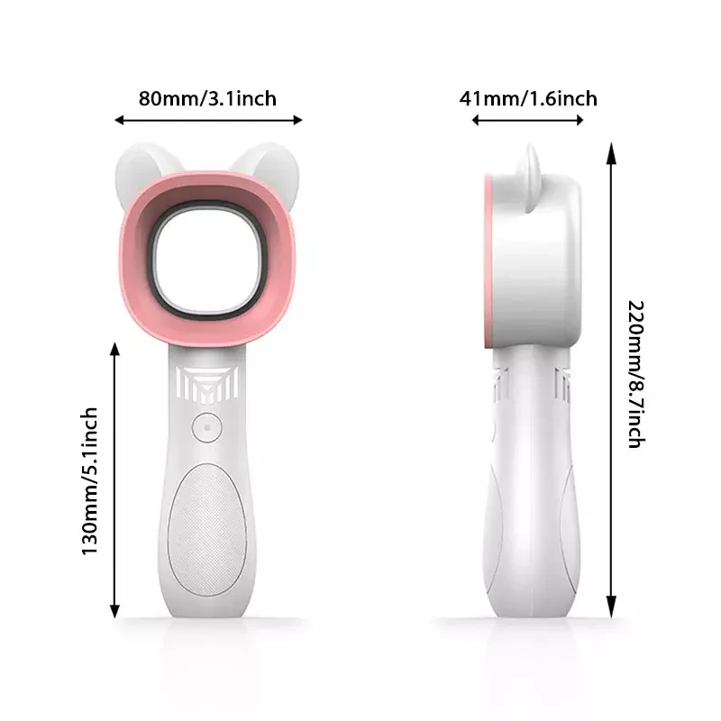 Cute Cat Portable USB Mini Fan Bladeless Rechargeable Handheld Summer Outdoor Mini Cooling Fan