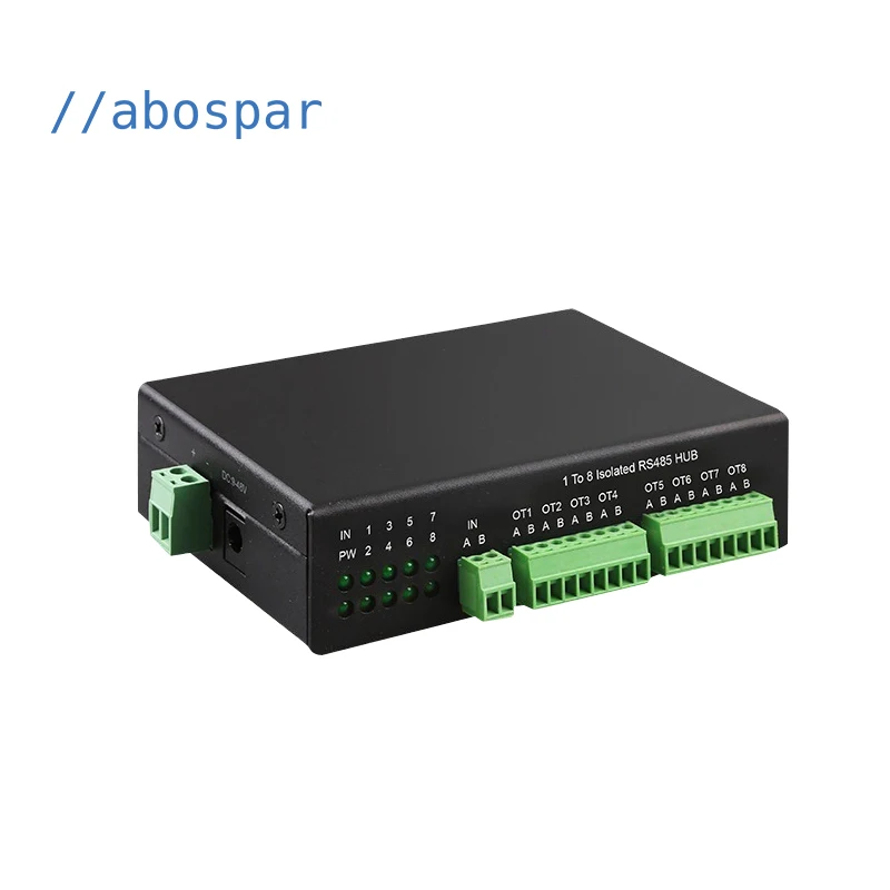 AS-HUB108 8-port DIN-Rail RS485 Repeater Isolated RS485 Hub isolation repeater converter