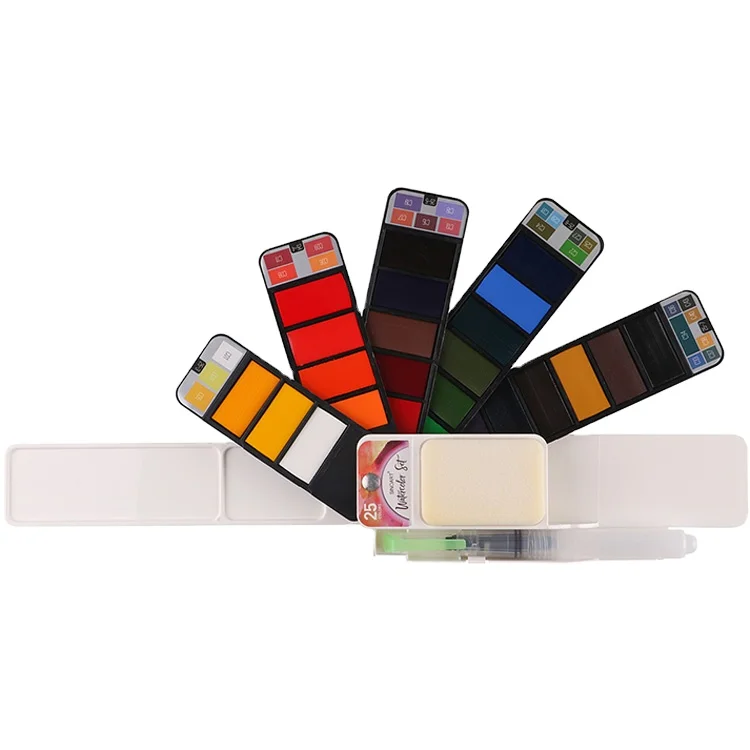 18 33 42 цвета миниатюрная портативная коробка Карманный акварельный дорожный набор для рисования на открытом