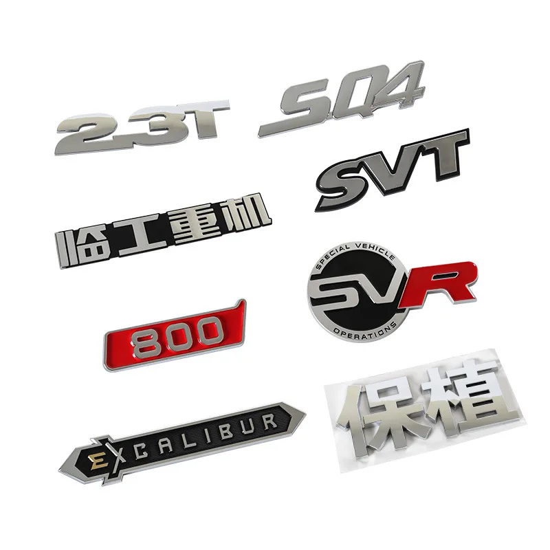 Premium chrome silver 3D metal abs plastic auto car emblems custom logo badge