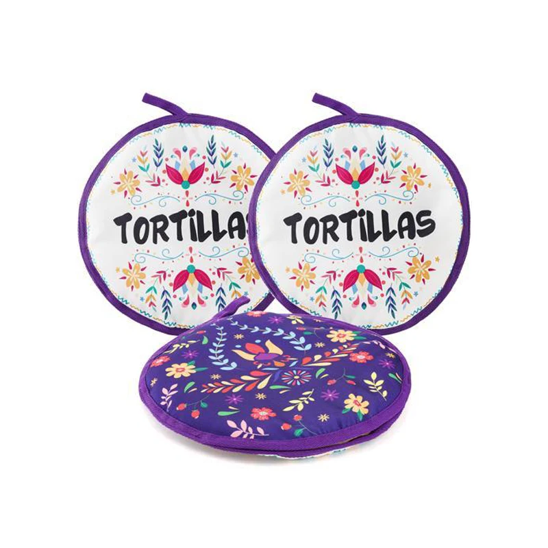 Custom12 Inch Corn Tortilla Warmer Bag Party Food Warming Trays Warmers Insulated Microwave Container Tortilla Warmer