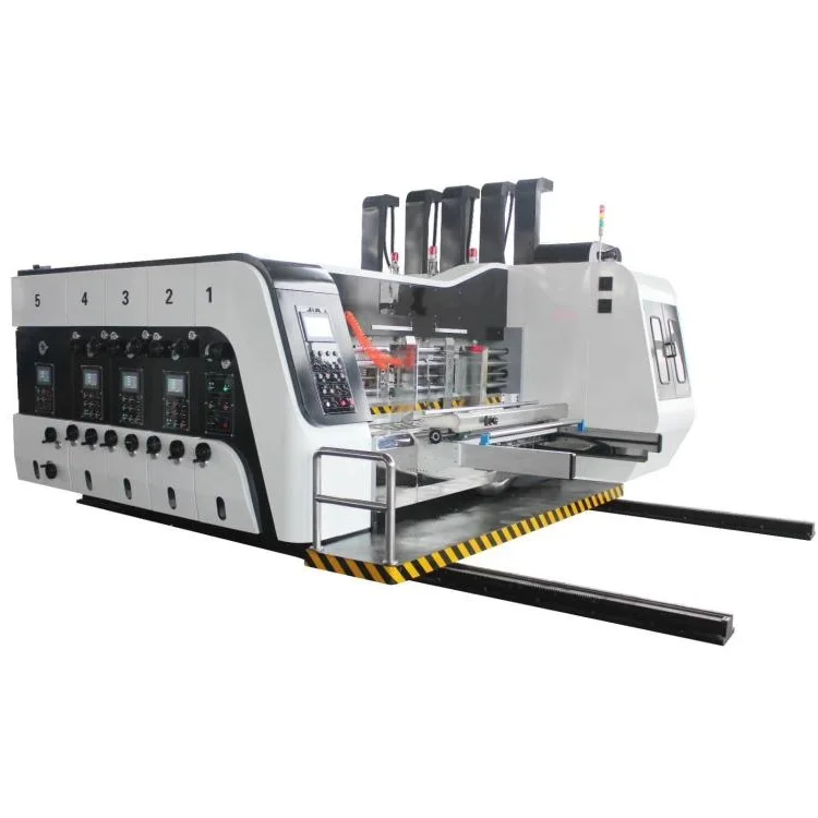 Full automatic flexo ink carton box 3 colors printer slotter die-cutter machine