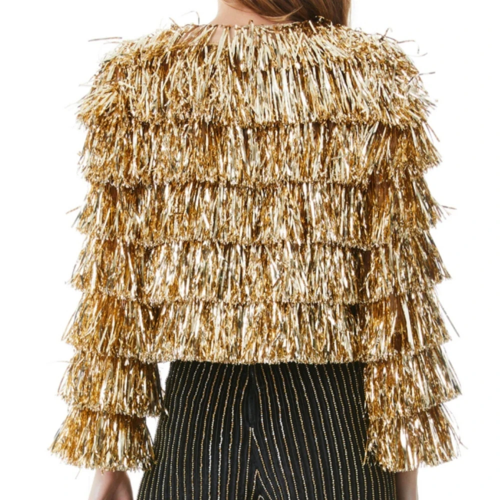 gothic Jedi Outfit Men Black Tinsel Fringe Jacket Burning Cape Festival Costume Rave Disco Burning Cape Stage Performance