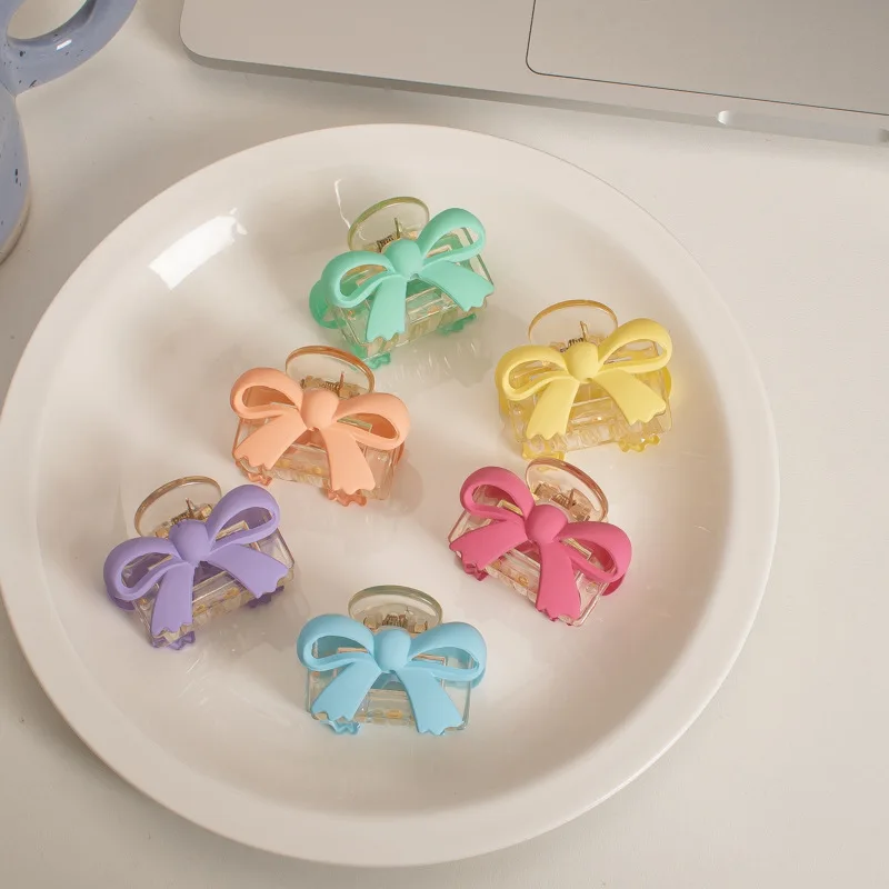 Custom Cream Double-Sided Bow Grab Clip Cute Girl Heart Transparent Trumpet Hairpin Cartoon Hair Accessories