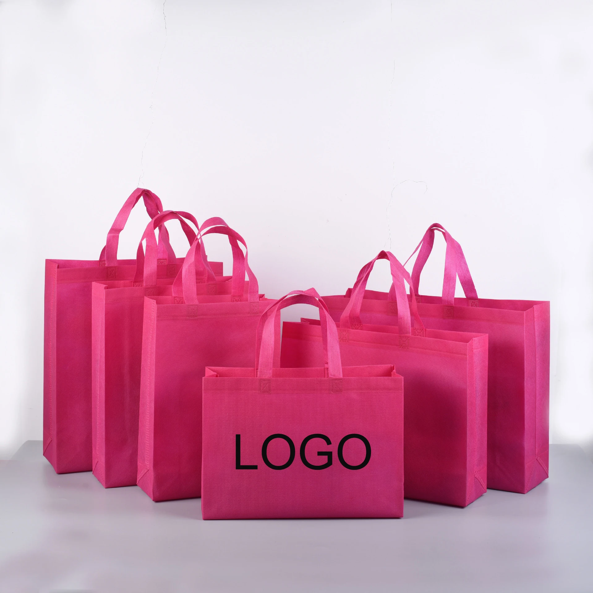 Wholesale Custom size colour logo eco friendly recyclable laminated non woven pp woven tote shopping bag