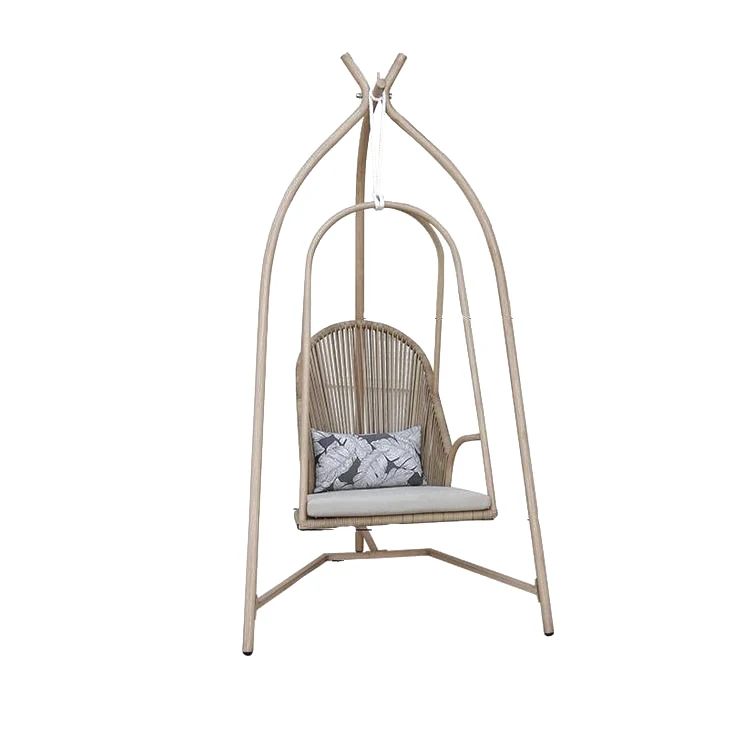 Hot Sell Aluminum Frame PE Rope Outdoor Furniture Swing Hanging Basket Chair