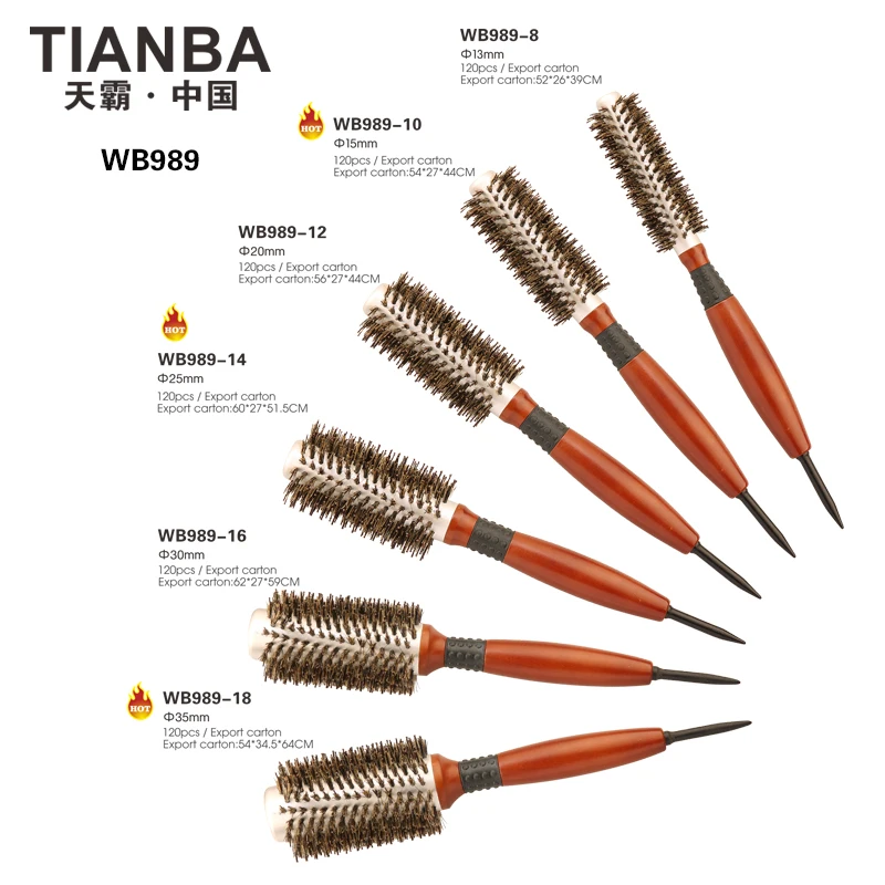 Best Selling Wholesale Ceramic Round Hair Brush With Tip Tail For Salon