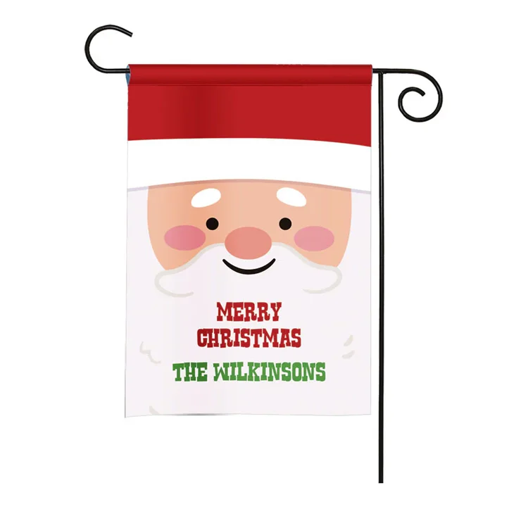 High Quality Custom Double-Sided Polyester Garden Flag Outdoor Usage Promotional Happy Christmas Festival Banner