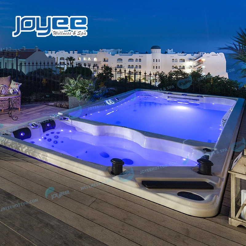 JOYEE freestanding drop in ground 2 dual zone surf whirlpool swim spa exercise endless pool spa swimming 4 6 person