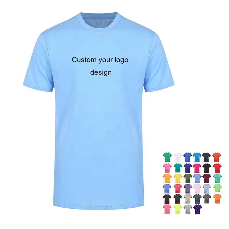 Custom Cotton Men's T-Shirts, Solid Color Printed T-Shirt
