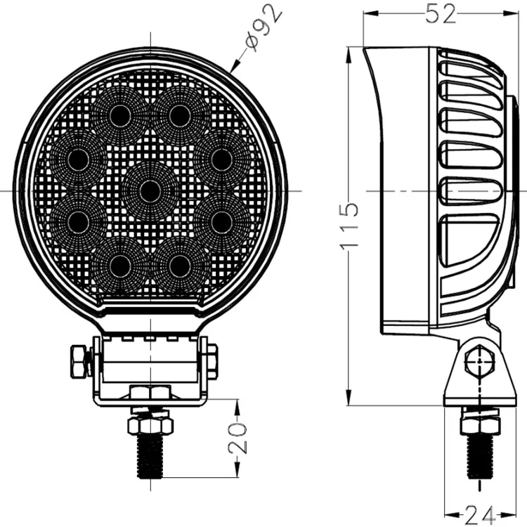 Оптовая продажа с завода автомобильная Рабочая лампа 12 В 24 в 27 Вт светодиодный рабочий светильник CE ROHS