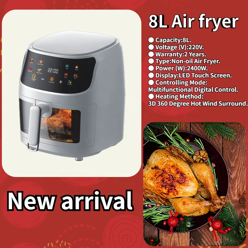 PANCERKA The New Multifunctional Deep Oil Free Steam 8l Stainless Steel Liner Custom visual Air Fryers