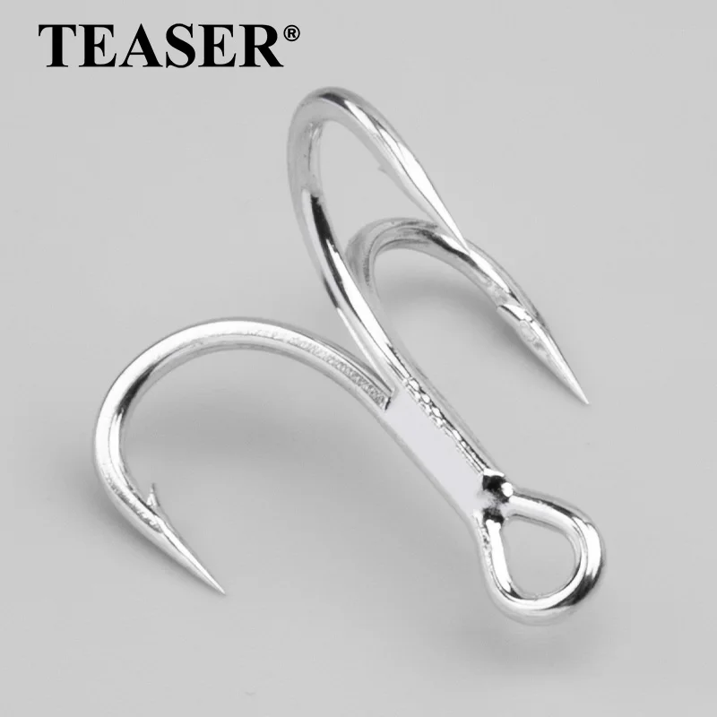 6066-5X-NP 1# 2# 4# 1/0 2/0 3/0 4/0 5/0 Fishing Hooks 5X Strong Saltwater  Jigging Treble Hook Assist Fish Needle Point Hook