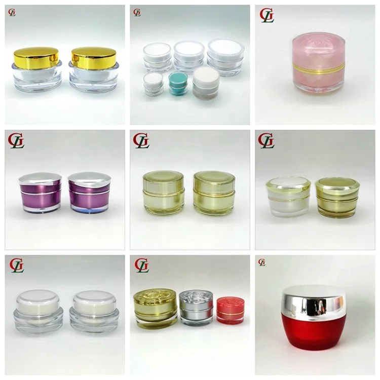 Acrylic Lotion Jar, Face Cream Jars New Design 5g Cosmetic Cream Jar, Luxury Plastic Face Mask Skin Care Cosmetic Packing CN;GUA