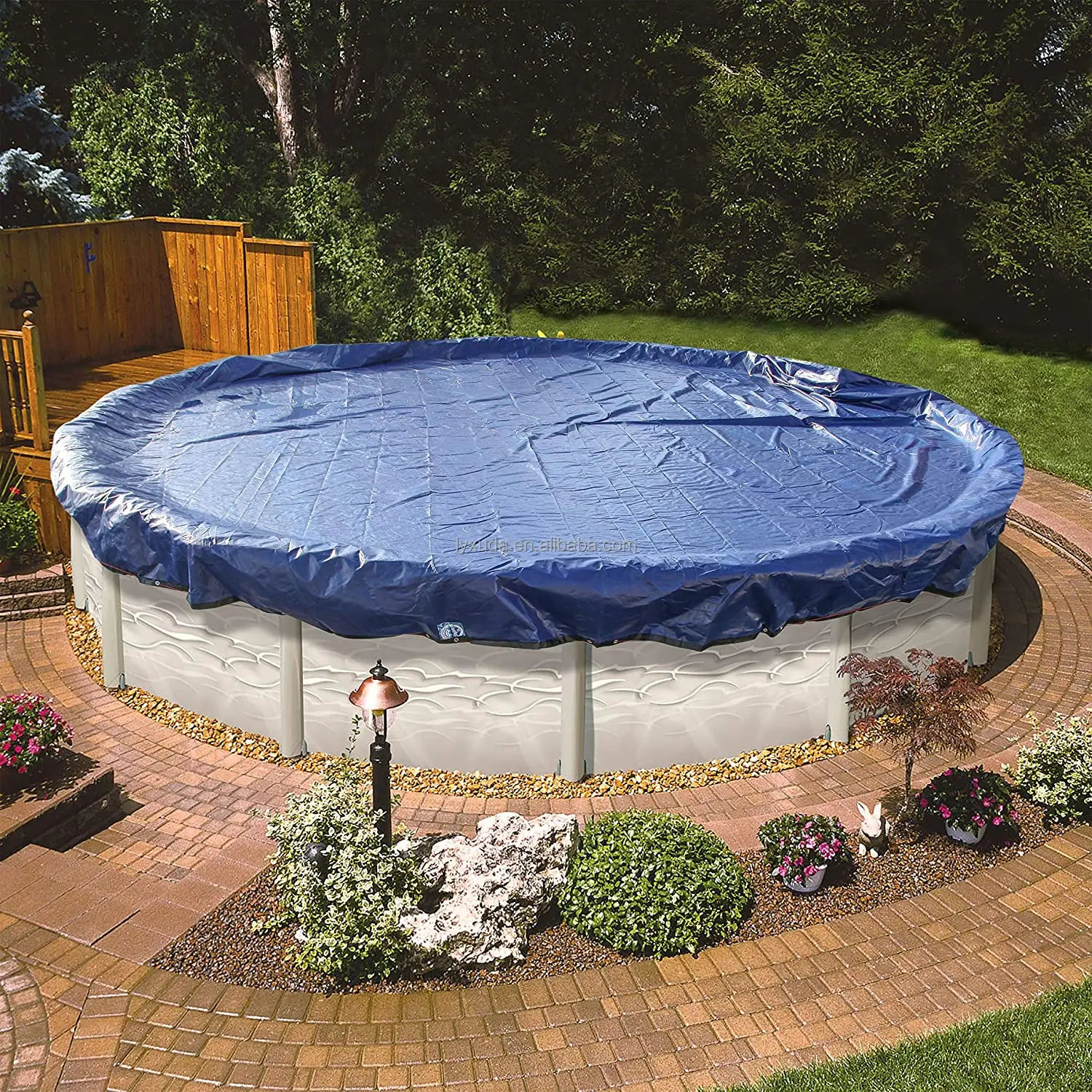 Linyi Xuda PE Tarpaulin 250gsm Swimming pool cover what size is 420cm Round for Aboveground Pool Winter Cover Portable