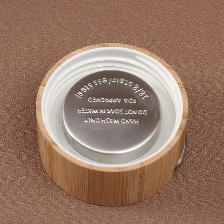 Flasks Wide Mouth Office Bottle Tea Infuser Insulated Drinking Bottle Eco Friendly Portable Double Wall Bamboo 18oz Vacuum