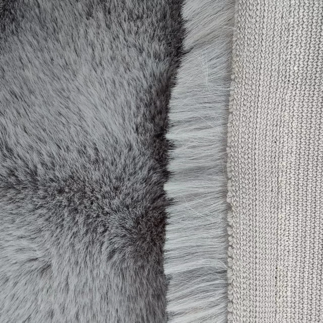 Custom High Quality 750gsm 25mm Long Pile Fur Fake Artificial Imitation 100% Polyester Faux Rabbit Fur Fabric