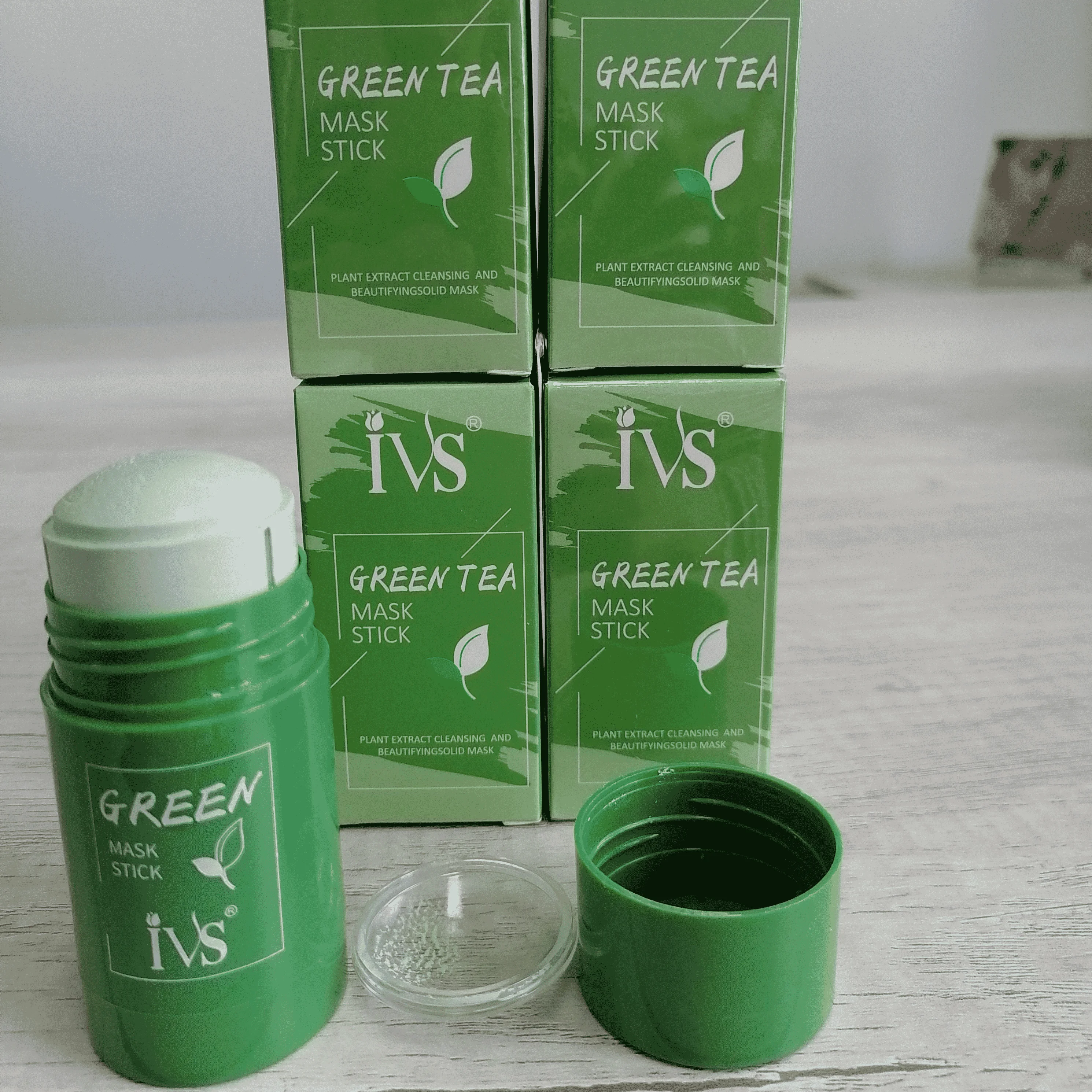 IVS Wholesales Natural Herbal Mud Musk Face Pore Detox Clay Facial Deep Cleansing Purifying Green Tea Mask Stick