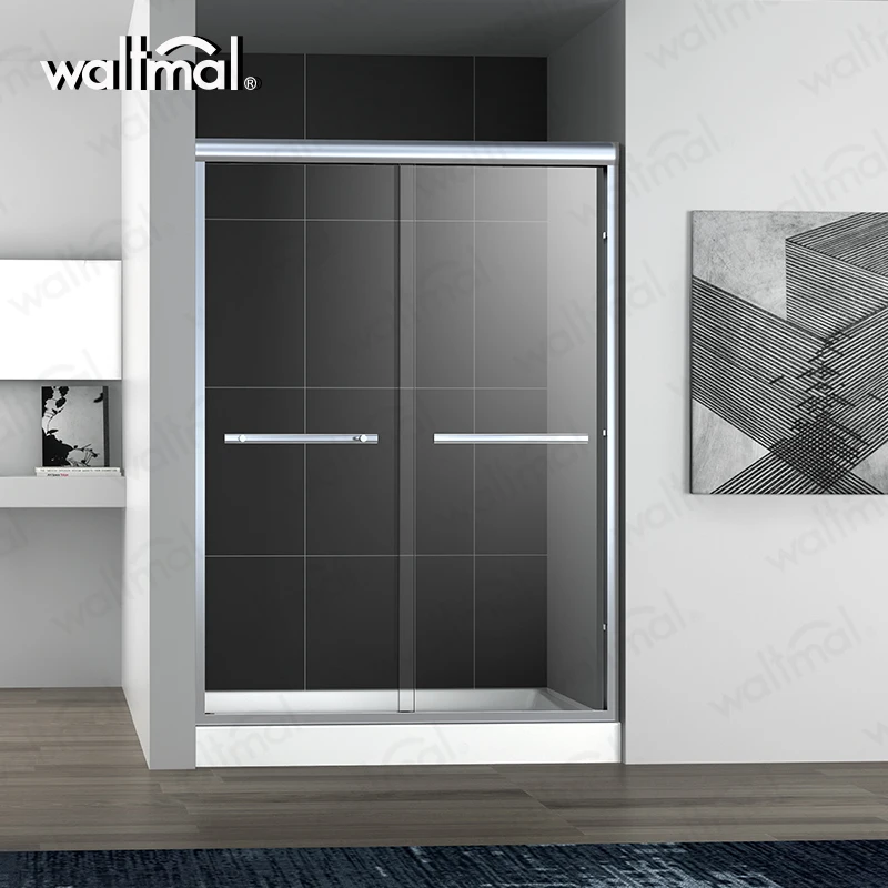 Waltmal Cheap Price Tempered Glass Sliding Shower Door Glass Partition For Bathroom WTM-03B21