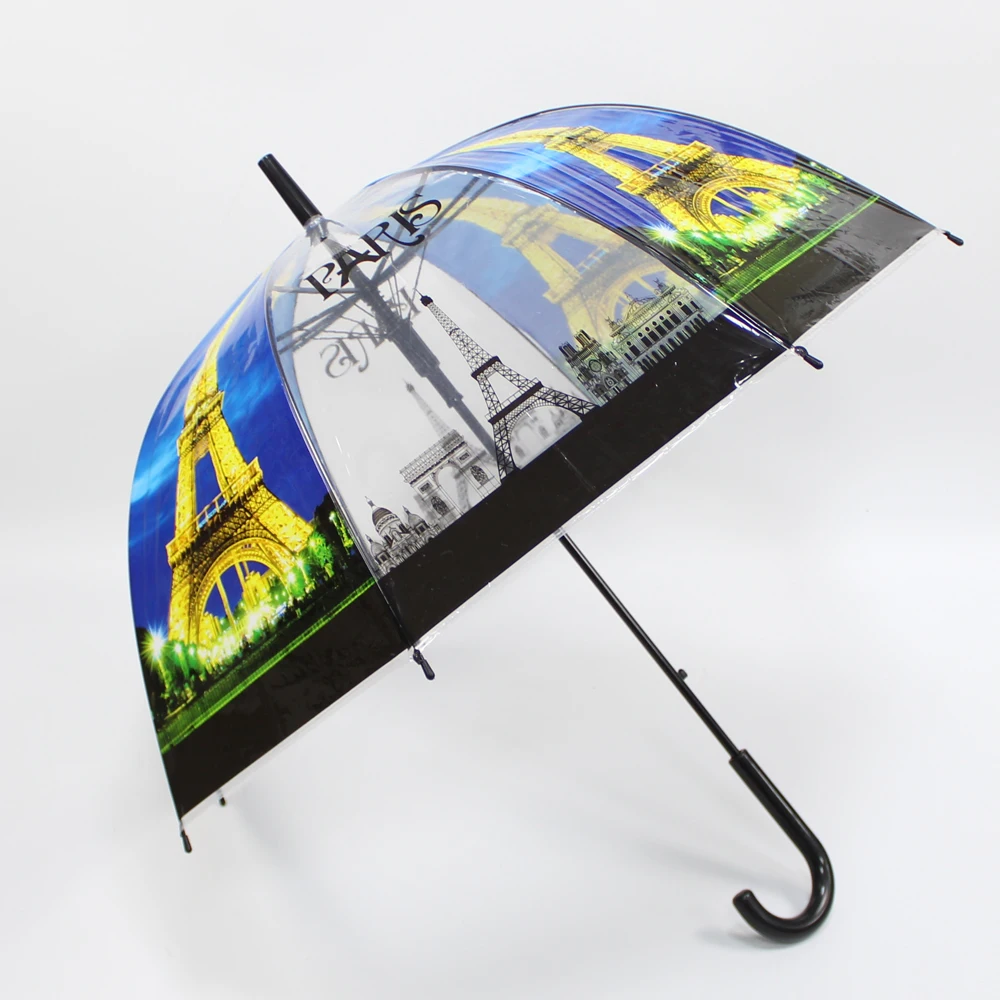 Plastic umbrella Most popular straight auto open cheap straight j handle pairs design  umbrella dome umbrella