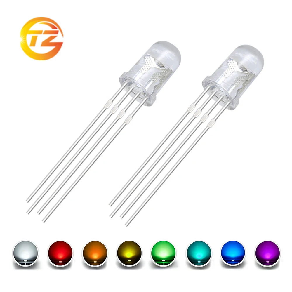 High-brightness LED DIP chip 3mm dual color RGB Common Cathode Anode 5mm Through-hole LED 8mm 10mm round head diffuse long feet