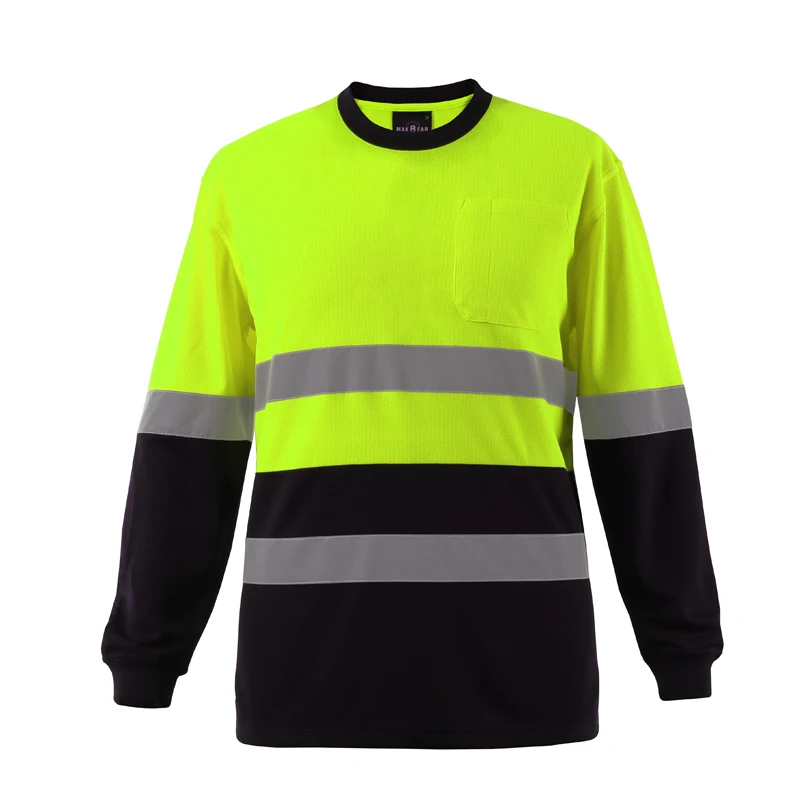 Hi Vis Polo Shirts Roadway Night Reflective Long Sleeve Shirt Safety Polo Reflective Safety Clothing
