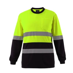 Hi Vis Polo Shirts Roadway Night Reflective Long Sleeve Shirt Safety Polo Reflective Safety Clothing