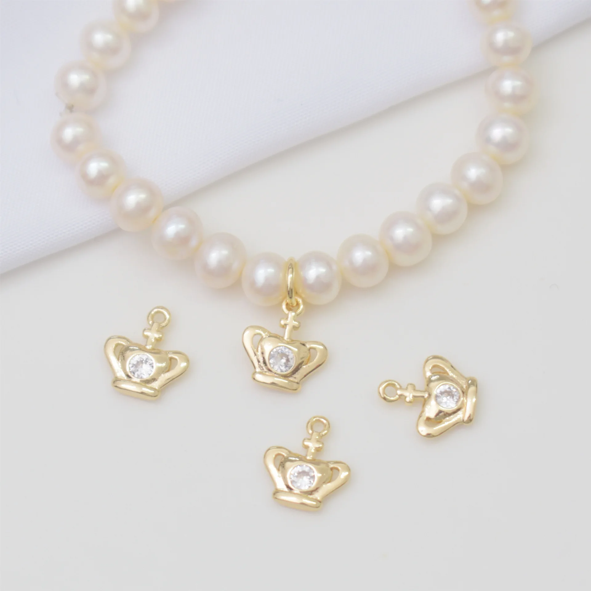 Designs fishtail butterfly Animal Accessories Micro Pave Zircon Gold Charm Bracelet charm for bracelet