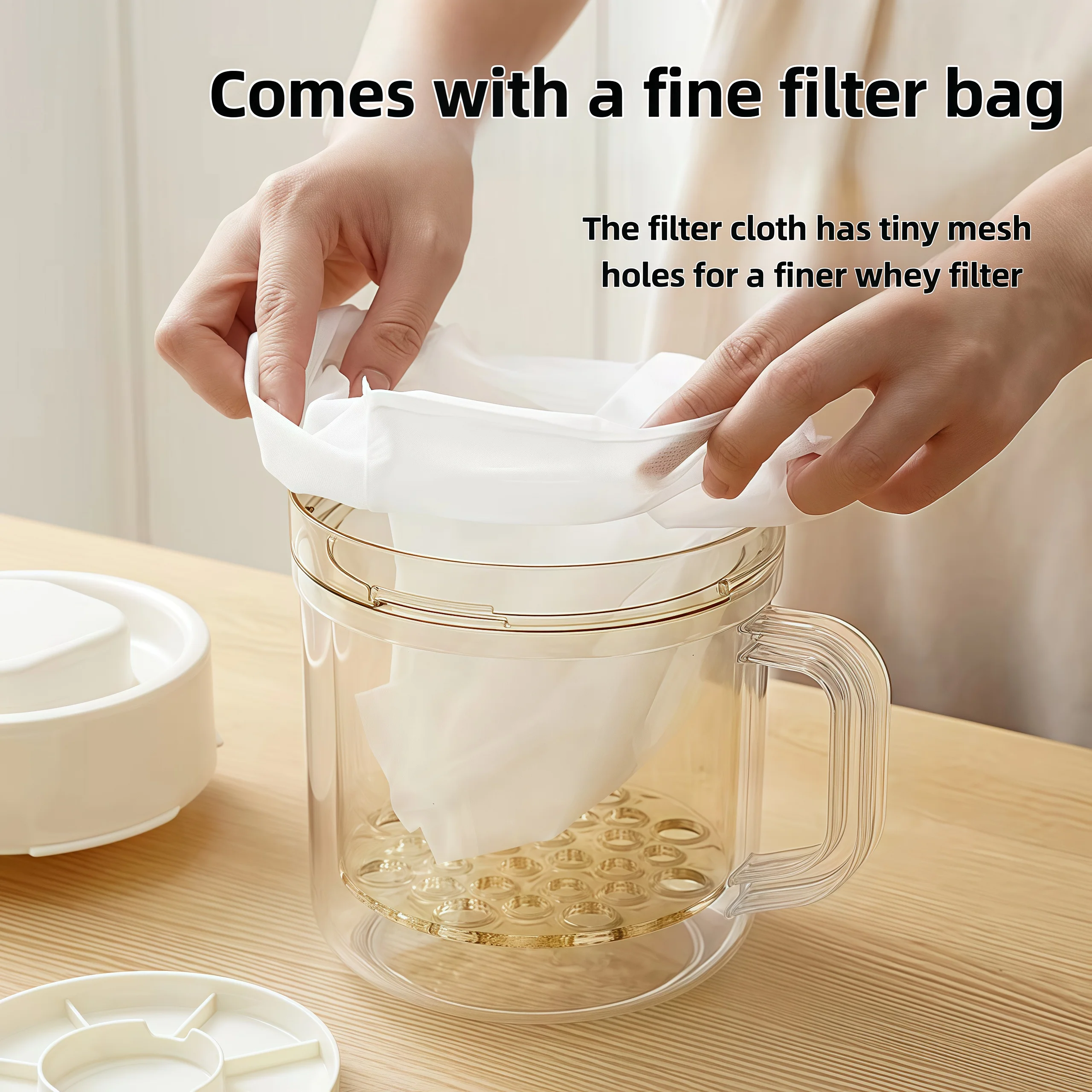 Yogurt filter Solid yogurt machine Moisture whey separator Kitchen household circular multi-purpose crisper portable
