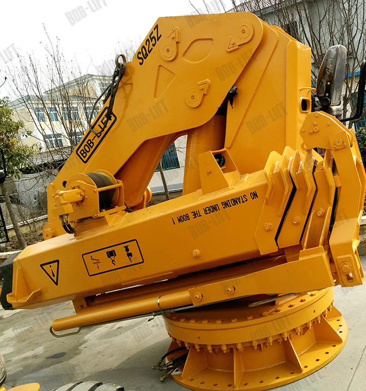 Deep Sea Operation 25 ton big hydraulic foldable arm marine ship deck crane knuckle boom marine crane