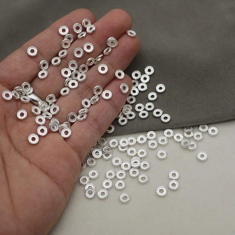 Simple Everything Hand Woven Necklace Bracelet with JEWELRY BEAD S925 Sterling DIY Accessory Material 925 Silver Jewelry