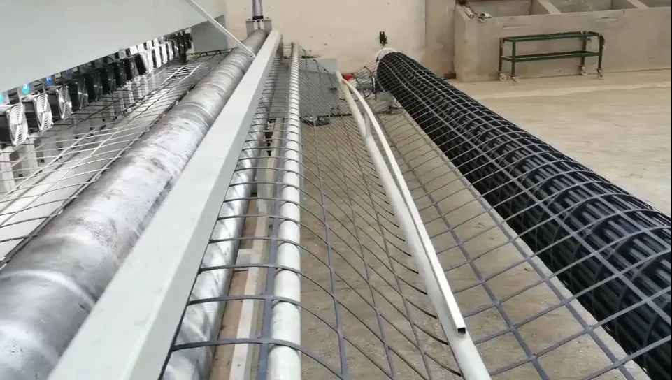 Fiberglass /Plastic geogrid strip extrusion Production line and ultrasonic geogrid welding equipment