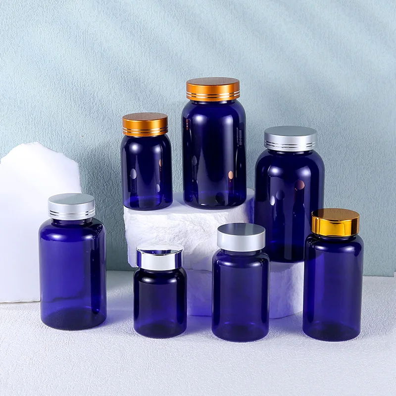 80ml Pet Medicinal Tablet Plastic Silver Head Vita Vitamin Bottle Pill Bottle With Metal Lids For Jars