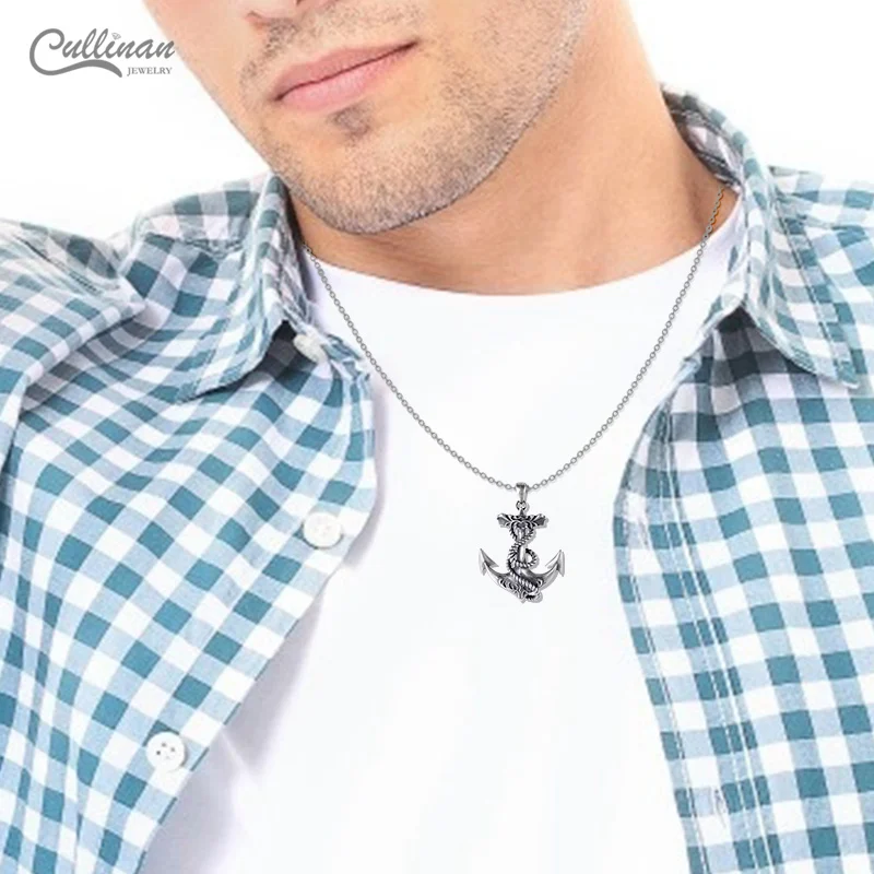 New Fashion Jewelry Black Painting Punk 925 Oxidized Silver Men Catholic Rosary Religious Black Cording Woven Cross Necklace