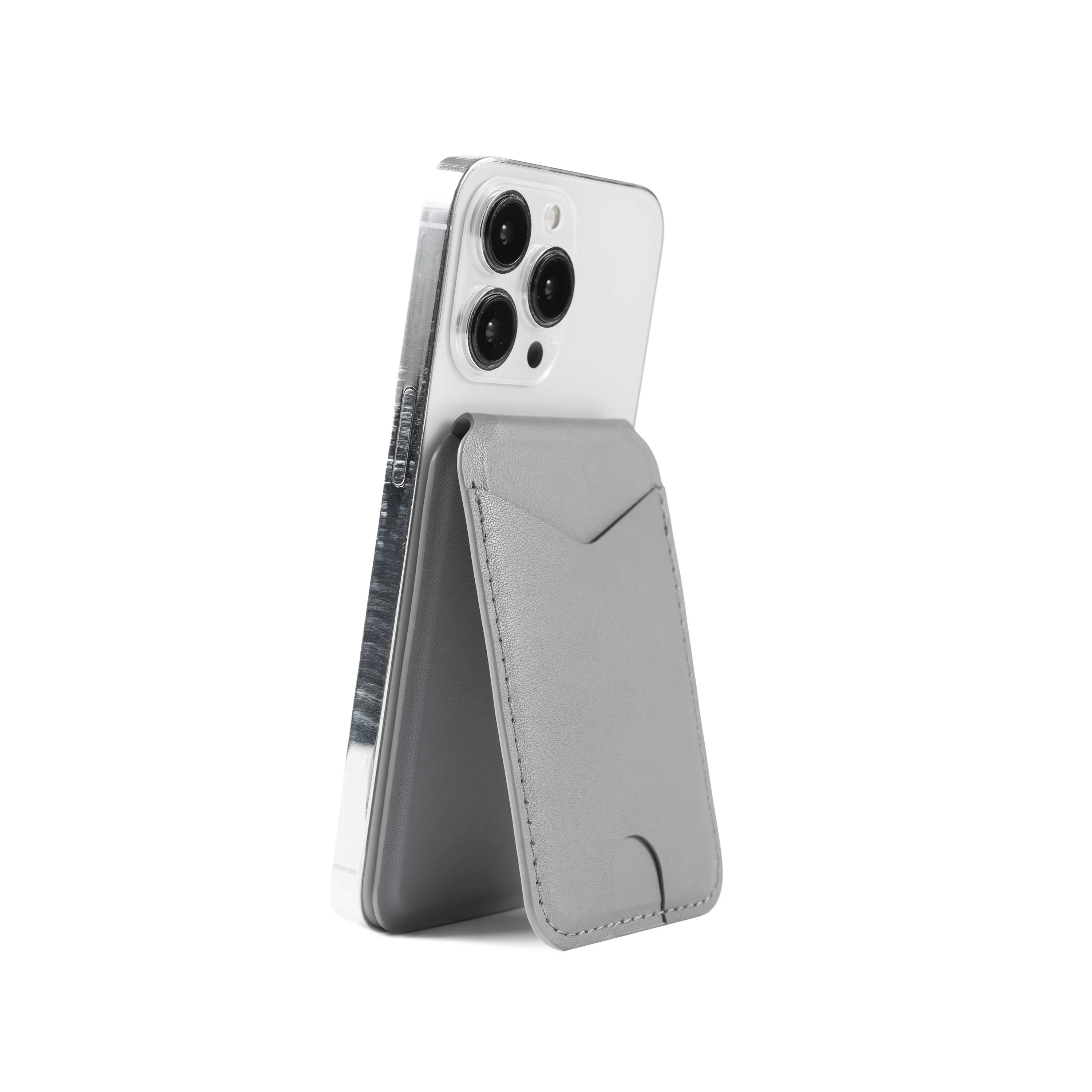 Height-Adjustable Foldable Portable Magnetic PU Leather Mobile Phone Card Holder Stand with Hinge For Iphone 12 13 14 15