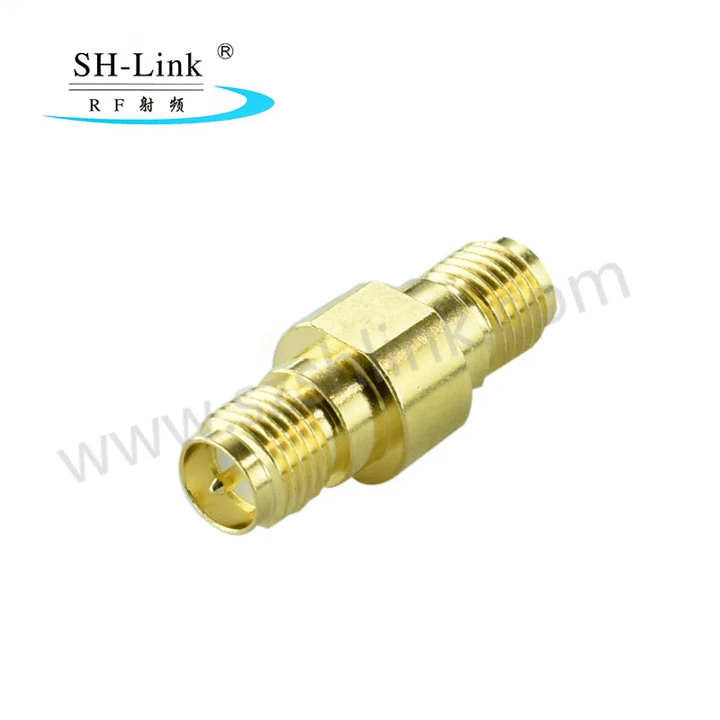 Gold plated  high performance RF coaxial adapter RP-SMA female to RP-SMA female