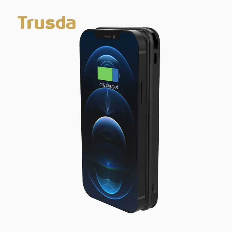 15W magnetic wirless powerbank built-in cable slim portable electronics mi wireless power bank 10000mah fast charging