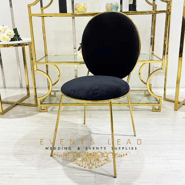 Элегантный стильный бархатный розовый обеденный стул с круглой спинкой и металлической рамой для свадьбы