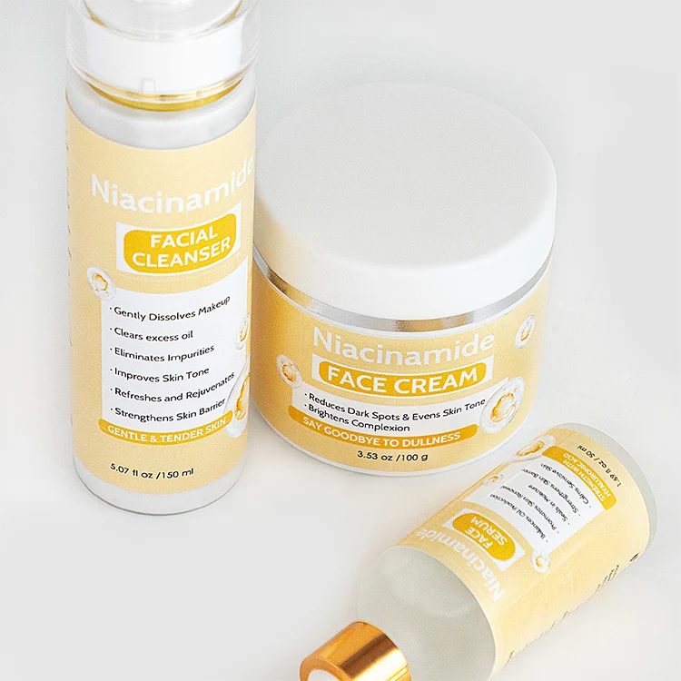 travel skin care sets natural whitening refreshing niacinamide serum face cream cleanser  skin care set